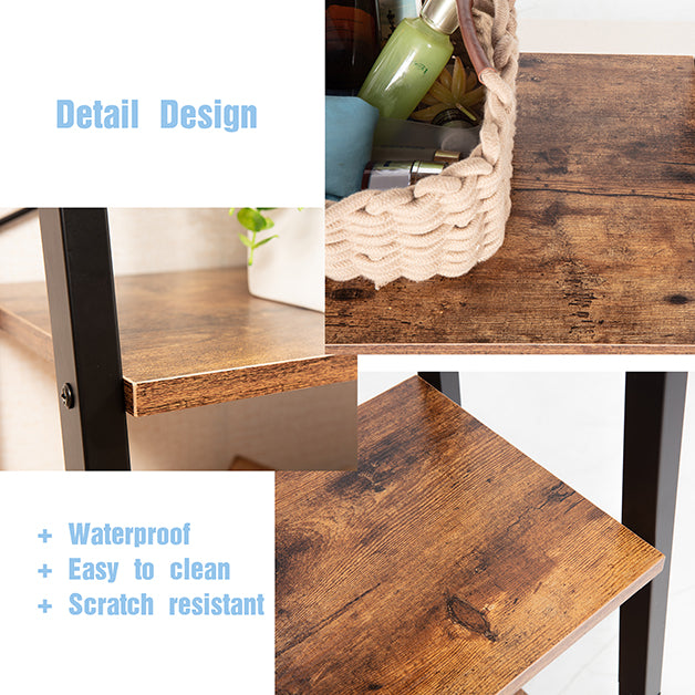 JJS Industrial 3-Tier Bookshelf