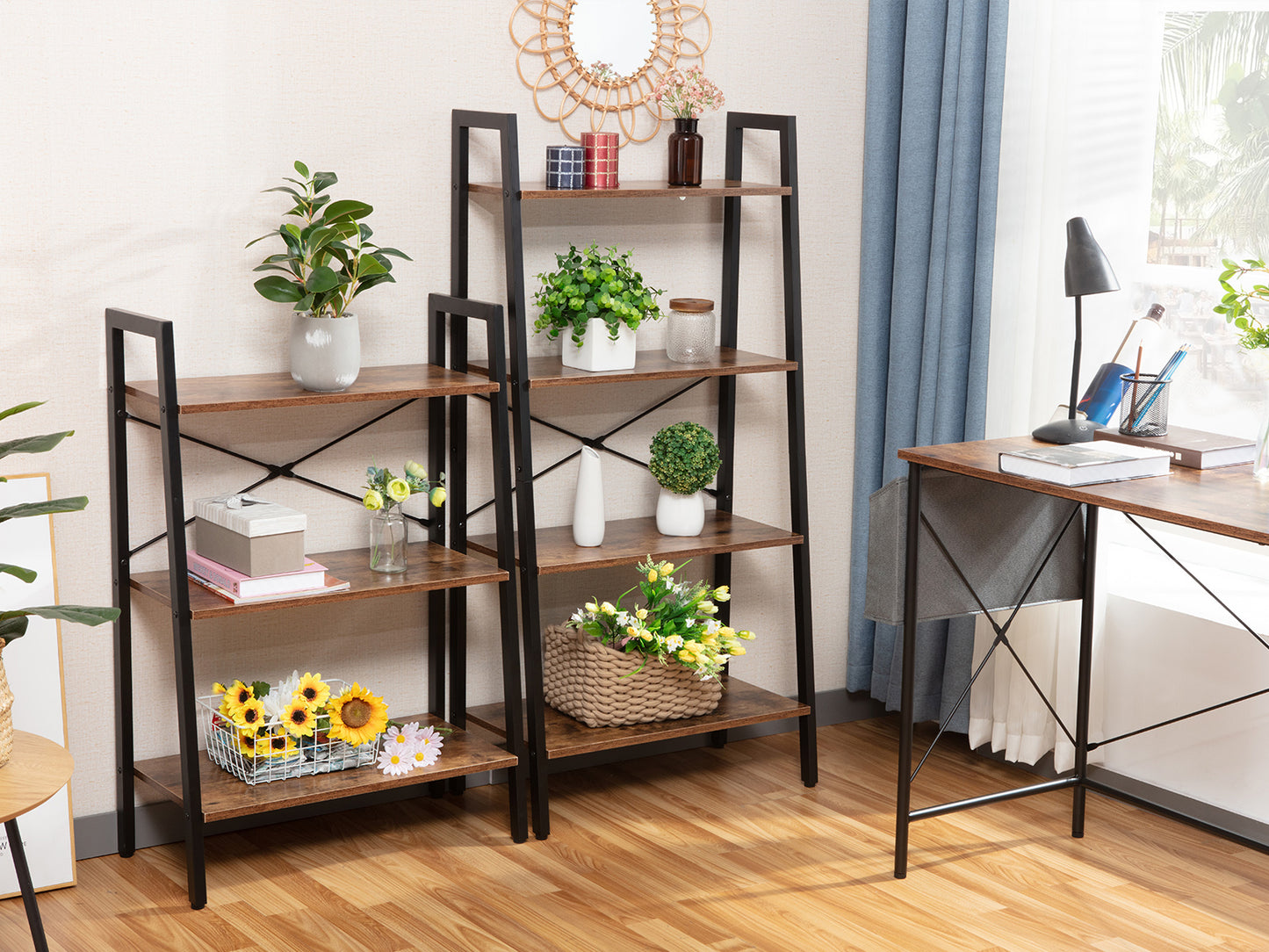 JJS Industrial 3-Tier Bookshelf