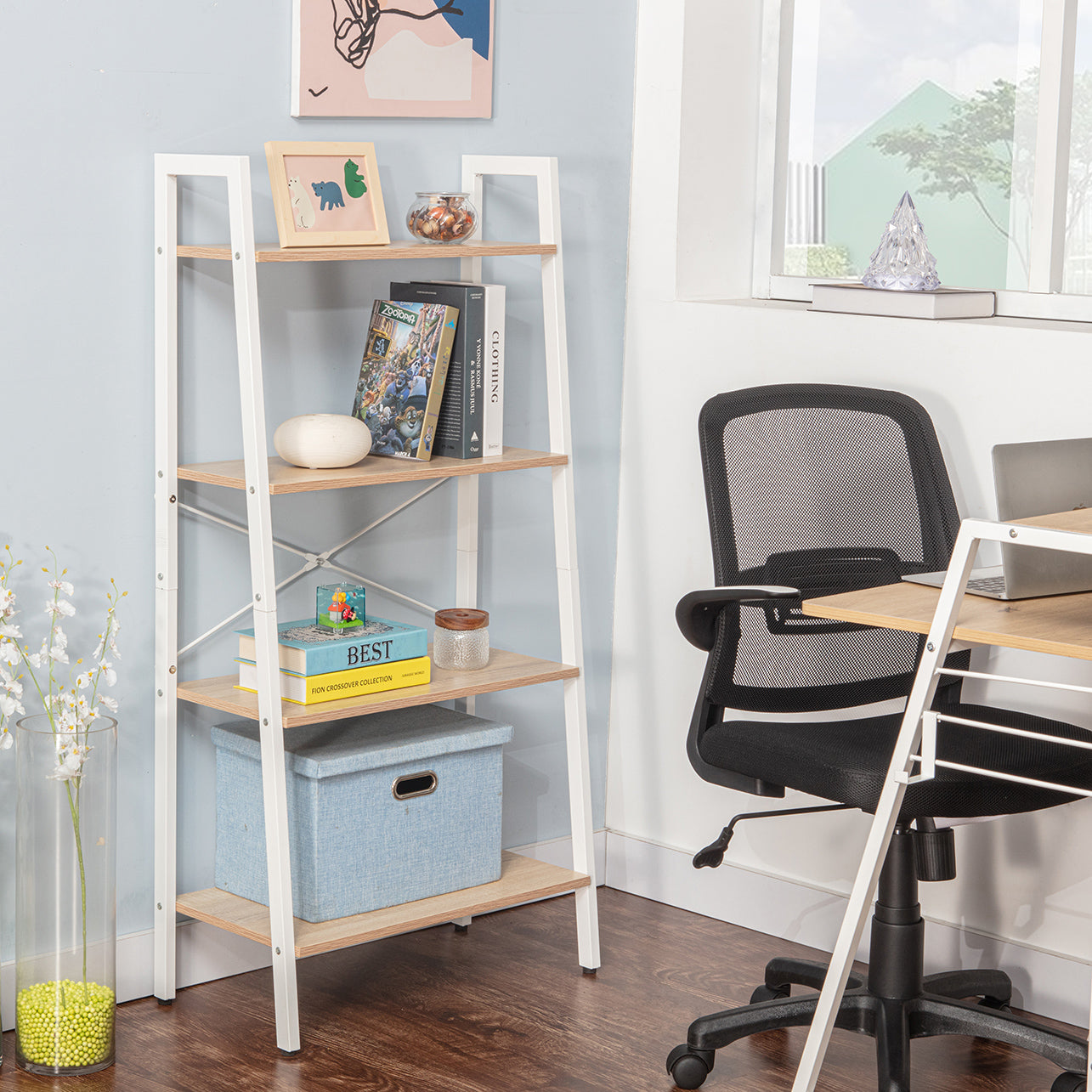 JJS Industrial 3-Tier Bookshelf
