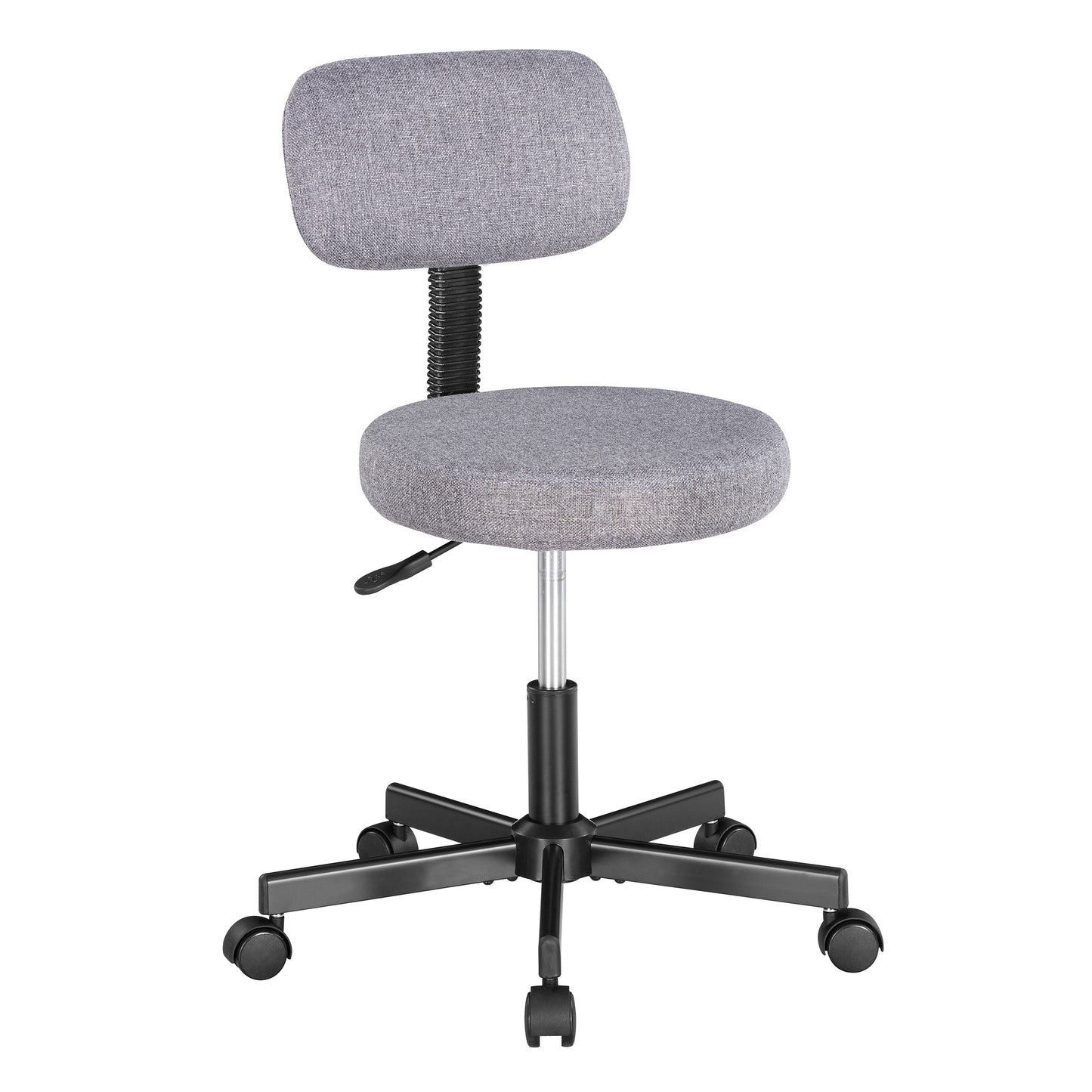 JJS Upholstered Low Back Armless Computer Chair, Ergonomic Adjustable Swivel Small Home Office Desk Chair with Extra Thick Seat Cushion Pad