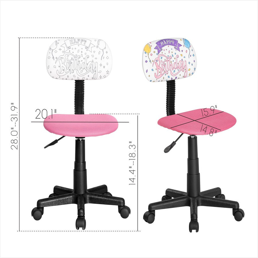 JJS Kids Rolling Drawing Desk Chair
