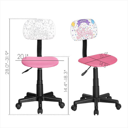 JJS Kids Rolling Drawing Desk Chair