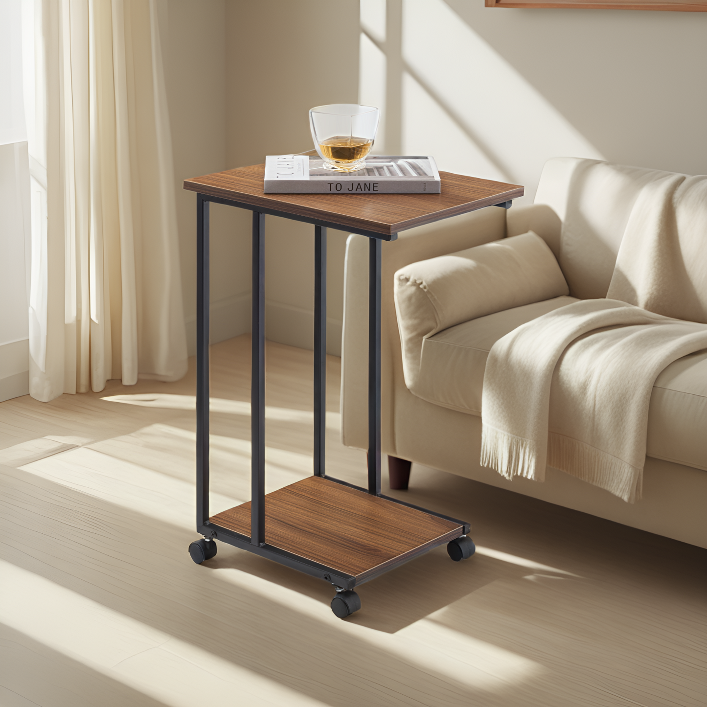 JJS Side End C Table for Sofa, Small Spaces