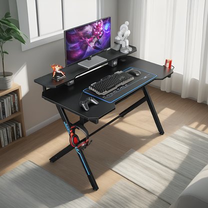 JJS 48" Home Office Gaming Computer Desk with Removable Monitor Stand