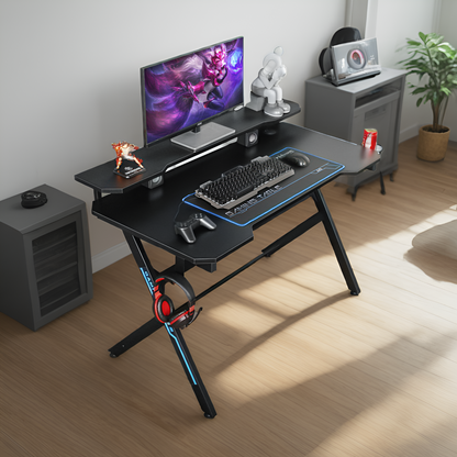 JJS 48" Home Office Gaming Computer Desk with Removable Monitor Stand