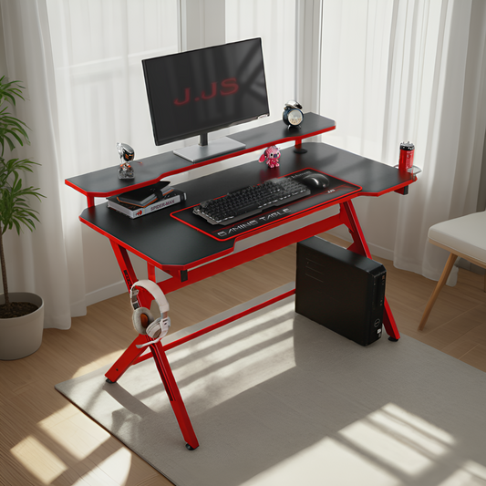 JJS 48" Home Office Gaming Computer Desk with Removable Monitor Stand