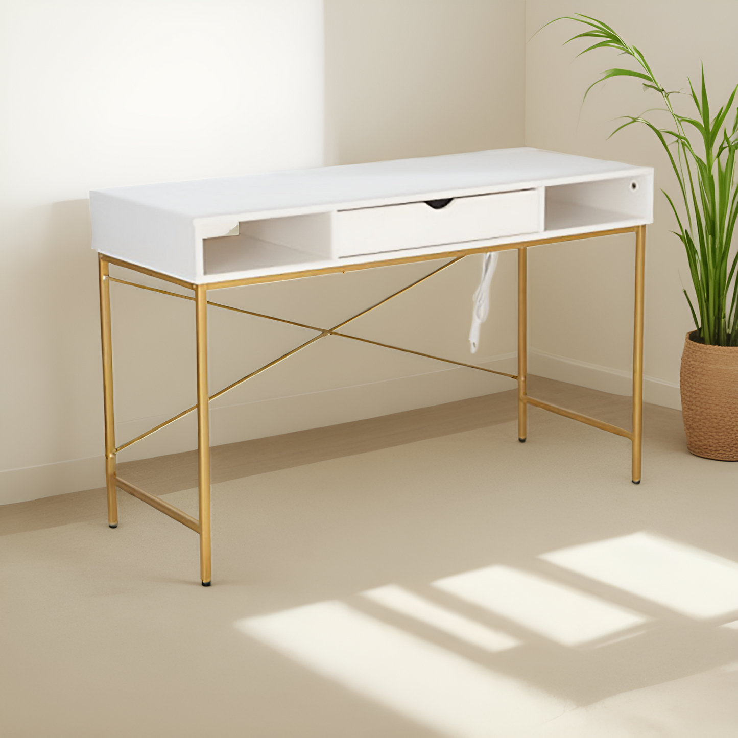 JJS 48' Writing Desk with Power Outlet