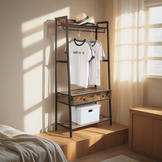 JJ's 33" Entryway Coat Rack, Rustic Brown