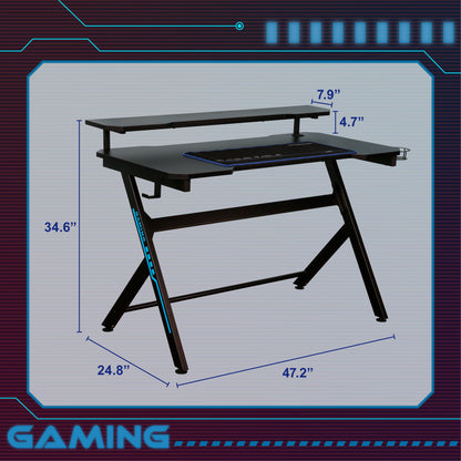 JJS 48" Home Office Gaming Computer Desk with Removable Monitor Stand