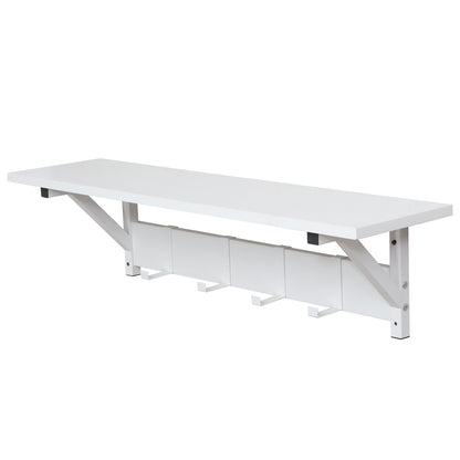 JJS Floating Shelf Coat Rack, White, Set of 1