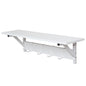JJS Floating Shelf Coat Rack, White, Set of 1
