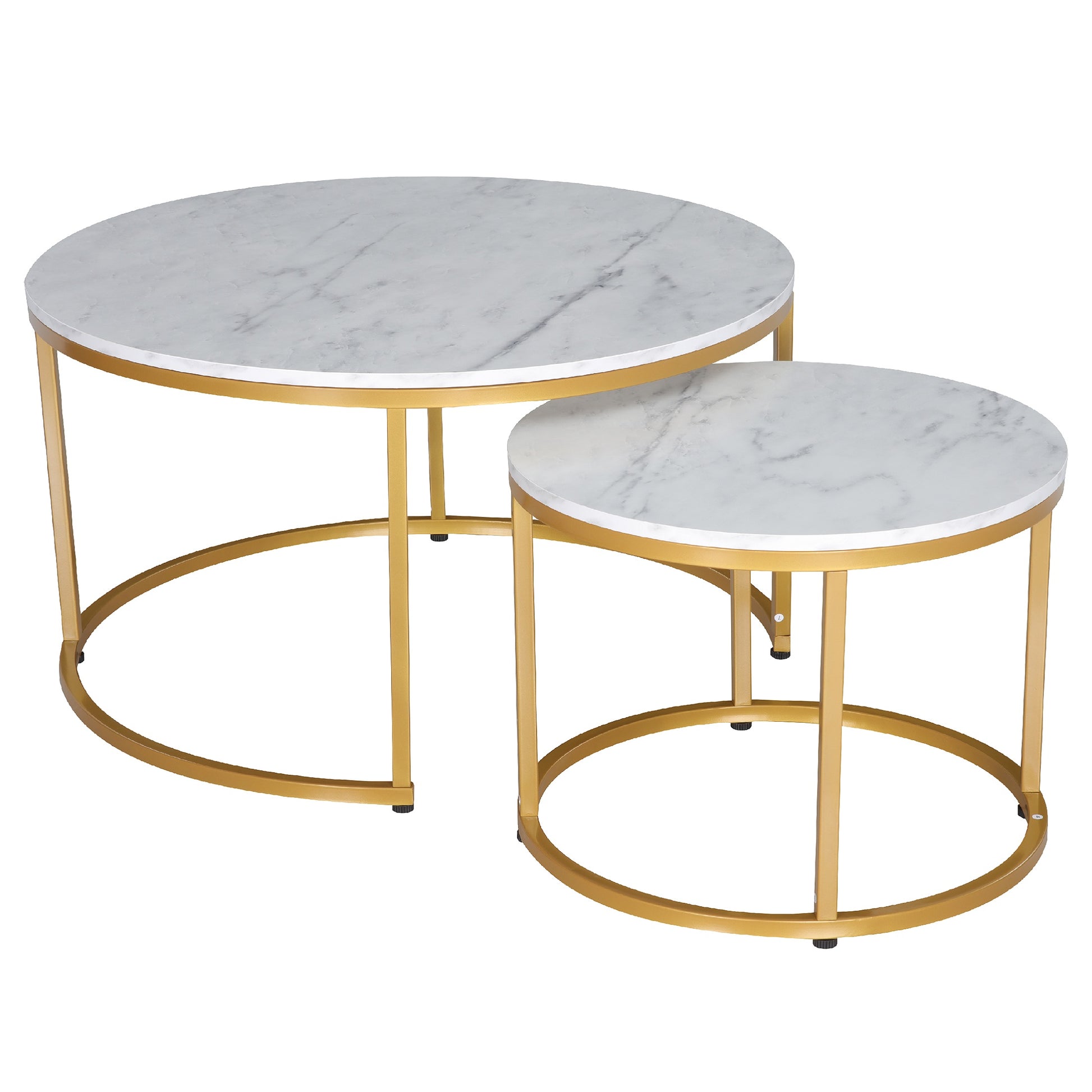 JJS Modern Round Nesting Coffee Table Set of 2
