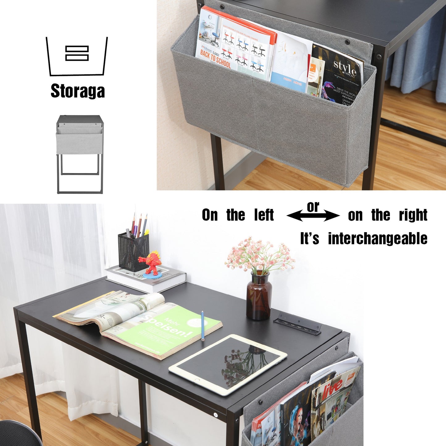 JJS Small Computer Desk Simple Style Writing Desk for Small Spaces Home Office