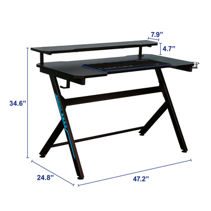 JJS 48" Home Office Gaming Computer Desk with Removable Monitor Stand