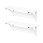 JJS Floating Shelf Coat Rack, White, Set of 1