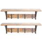 JJS Floating Shelf Coat Rack, White, Set of 1
