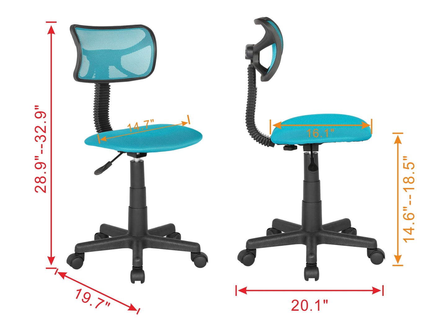 JJS Kids Mesh Rolling Desk Chair, Animal