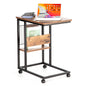 JJS Side End C Table with Magazine Holder for Sofa, Smoky Grey