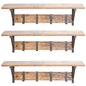 JJS Floating Shelf Coat Rack, White, Set of 1