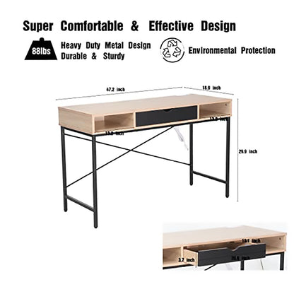 JJS 48' Writing Desk with Power Outlet
