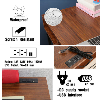 JJS 48' Writing Desk with Power Outlet