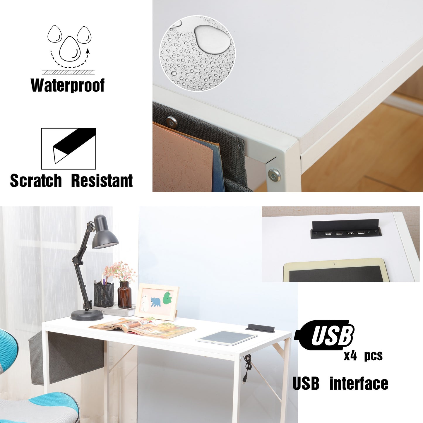 JJS Small Computer Desk Simple Style Writing Desk for Small Spaces Home Office