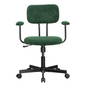 JJS Low Back Velvet Office Computer Chair with Armrest, Blue