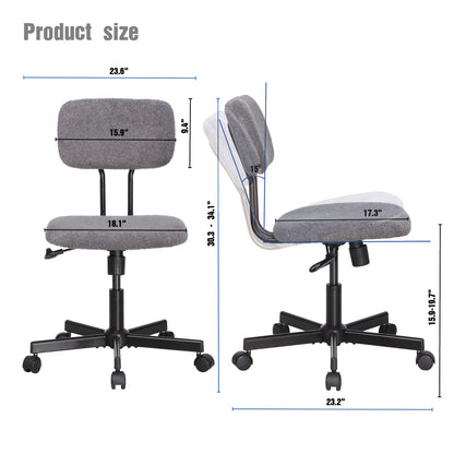 JJS Low Back Velvet Office Computer Chair with Armrest, Blue