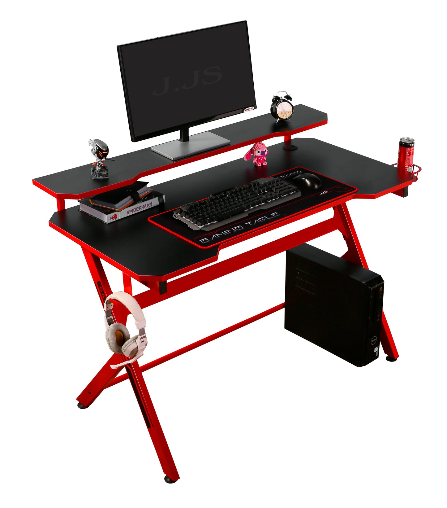 JJS 48" Home Office Gaming Computer Desk with Removable Monitor Stand