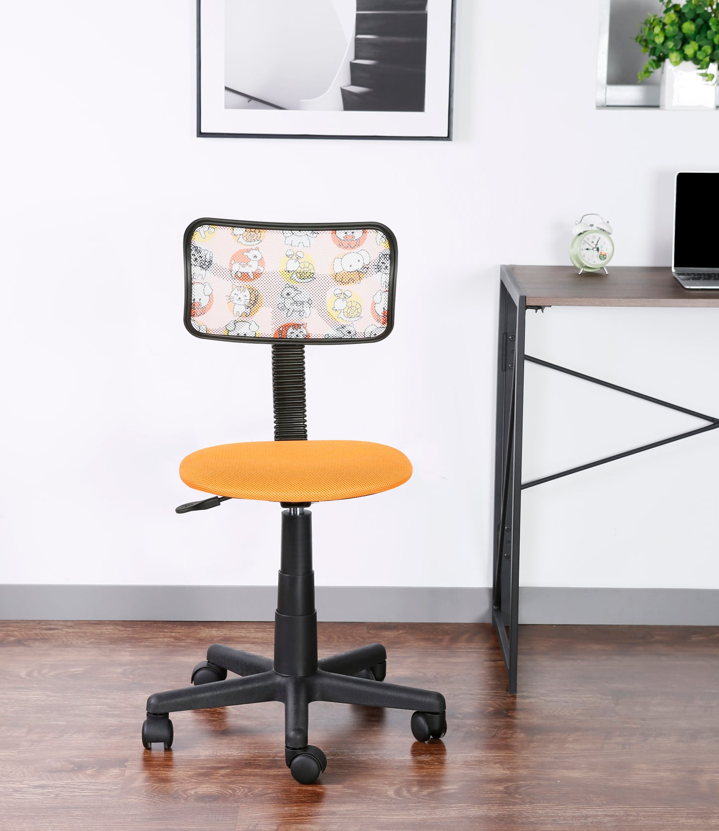 JJS Kids Mesh Rolling Desk Chair, Animal